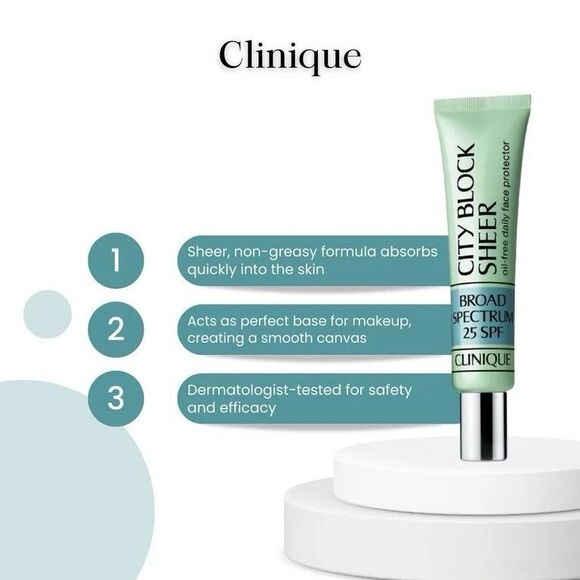 Clinique City Block Sheer Oil-Free Face Protector SPF25 1.4 oz/40 ml NEW - Picture 4 of 5